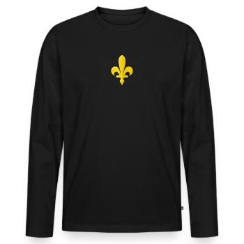 Lis d'or - T-shirt manches longues Premium bio Homme - noir - Devant - Nico (187cm)