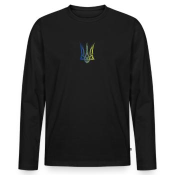 Trident - T-shirt manches longues Premium bio Homme - noir - Devant - Nico (187cm)