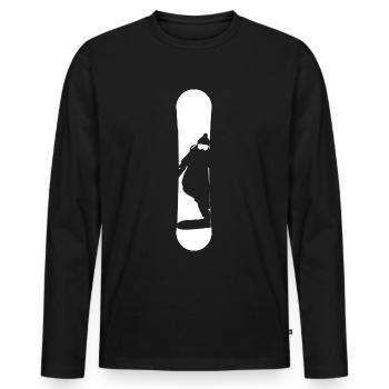 Snowboarding - (16) - Men's Premium Organic Long Sleeve Shirt - black - Front - Nico (187cm)