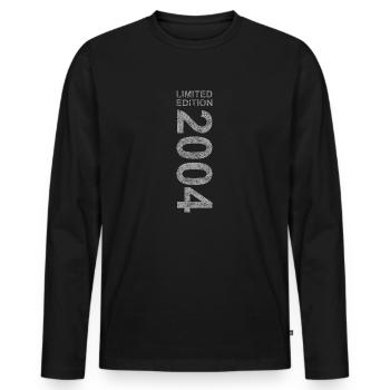 2004 Limited Edition - Männer Premium Bio Langarmshirt - Schwarz - Vorne - Nico (187cm)