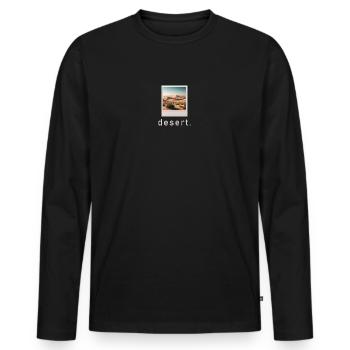 Desert Vibe Retro Photo - Men's Premium Organic Long Sleeve Shirt - black - Front - Nico (187cm)