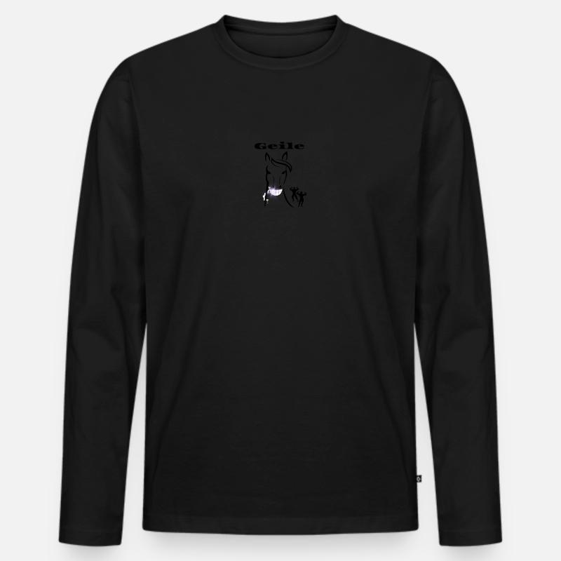 Geile Stute mit Strassstein - Männer Premium Bio Langarmshirt - Schwarz