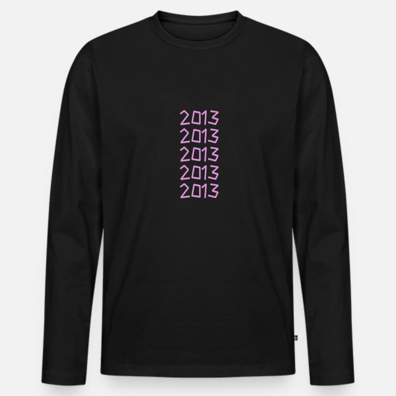 2013 - Männer Premium Bio Langarmshirt - Schwarz