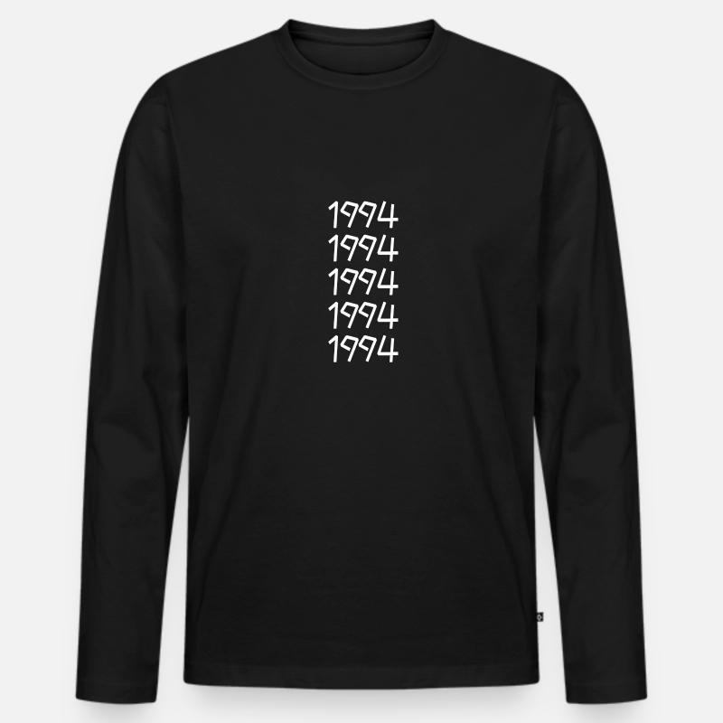1994 - Männer Premium Bio Langarmshirt - Schwarz