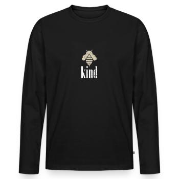 Beige Bee Child Bee Be Child - T-shirt manches longues Premium bio Homme - noir - Devant - Nico (187cm)
