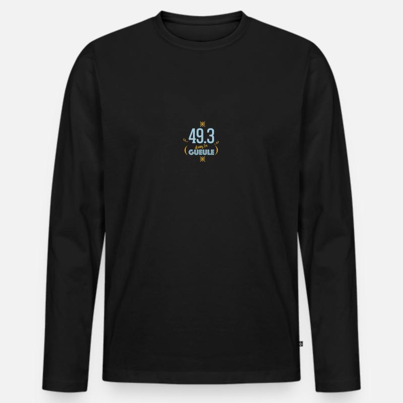 49.3 In deinem Mund - Männer Premium Bio Langarmshirt - Schwarz