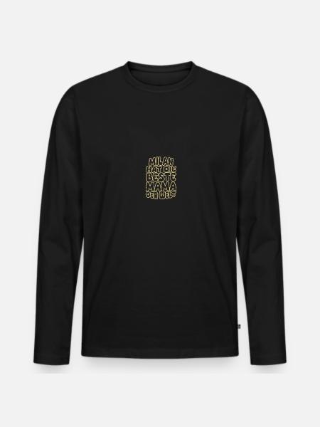 Milan als Spruch - Männer Premium Bio Langarmshirt - Schwarz