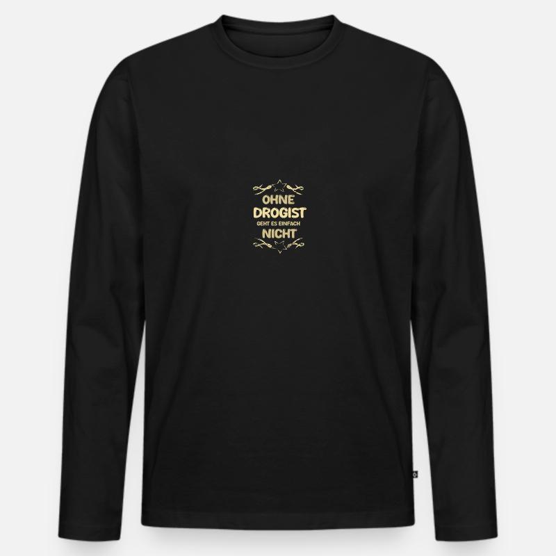 Drogist Drogist - Männer Premium Bio Langarmshirt - Schwarz