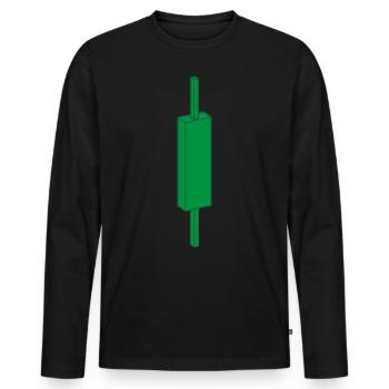 Trading - Candle - Shares - Men's Premium Organic Long Sleeve Shirt - black - Front - Nico (187cm)