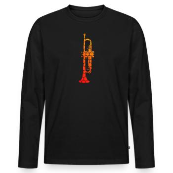 Trumpet Jazz Trumpeter Trumpeter Trumpet - Men's Premium Organic Long Sleeve Shirt - black - Front - Nico (187cm)