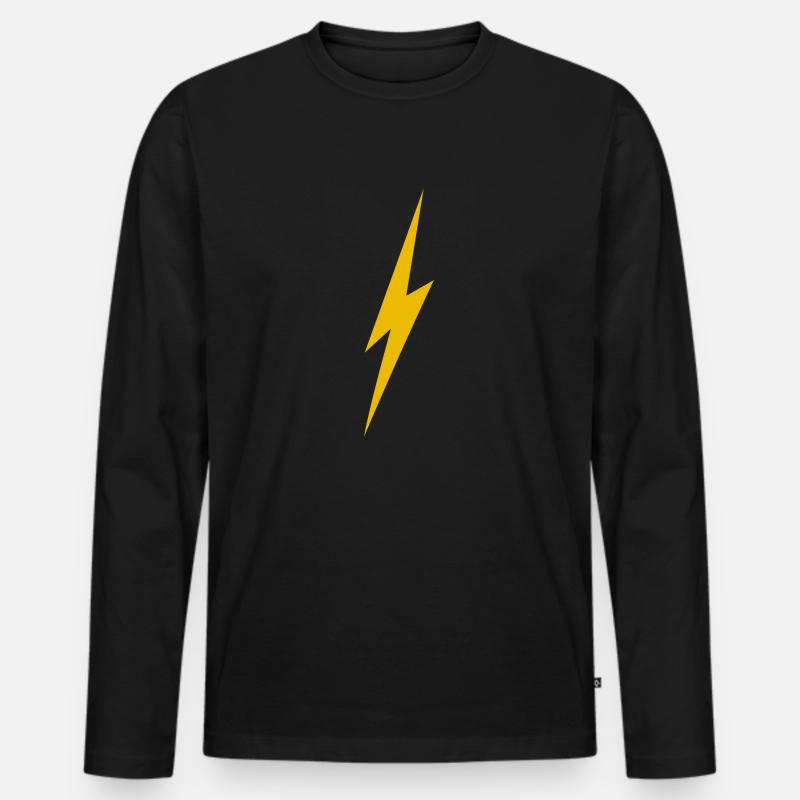 Blitz - Männer Premium Bio Langarmshirt - Schwarz