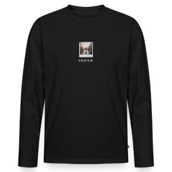 Basilique Saint-Marc Venise Retro Photo - T-shirt manches longues Premium bio Homme - noir - Devant - Nico (187cm)