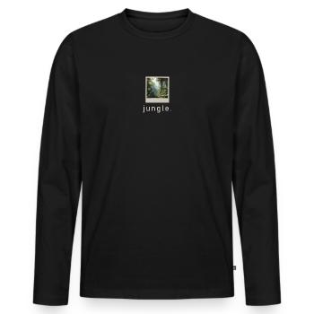 Jungle Vibe Rétro Photo - T-shirt manches longues Premium bio Homme - noir - Devant - Nico (187cm)