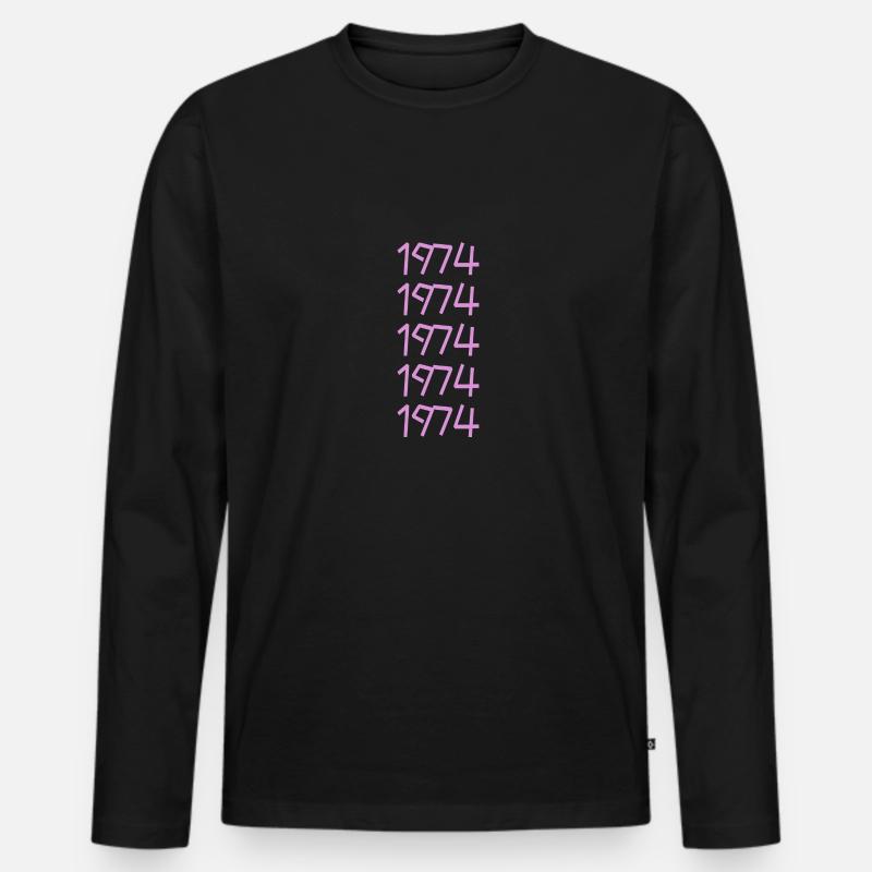 1974 - Männer Premium Bio Langarmshirt - Schwarz