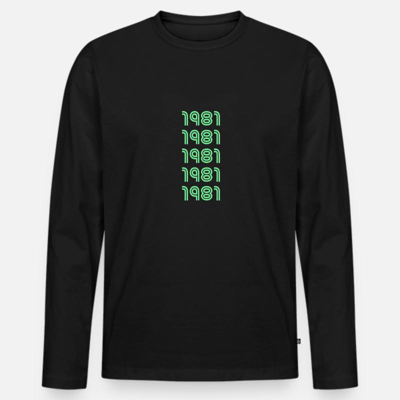 Style 1981 - Männer Premium Bio Langarmshirt - Schwarz