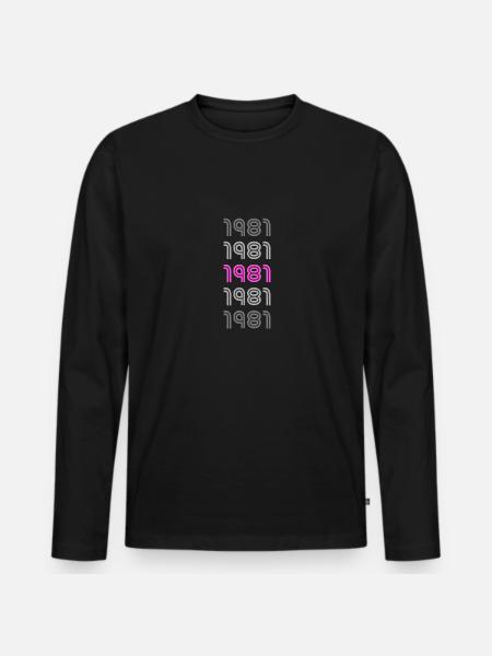 1981 - T-shirt manches longues Premium bio Homme - noir
