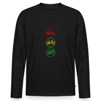 feux de circulation à vélo - T-shirt manches longues Premium bio Homme - noir - Devant - Nico (187cm)