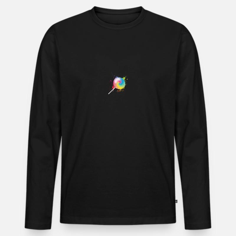 Lollipop - Männer Premium Bio Langarmshirt - Schwarz