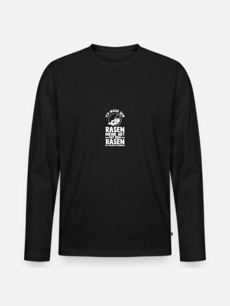 Gärtner Rasenmäher Bauer Garten - Männer Premium Bio Langarmshirt - Schwarz