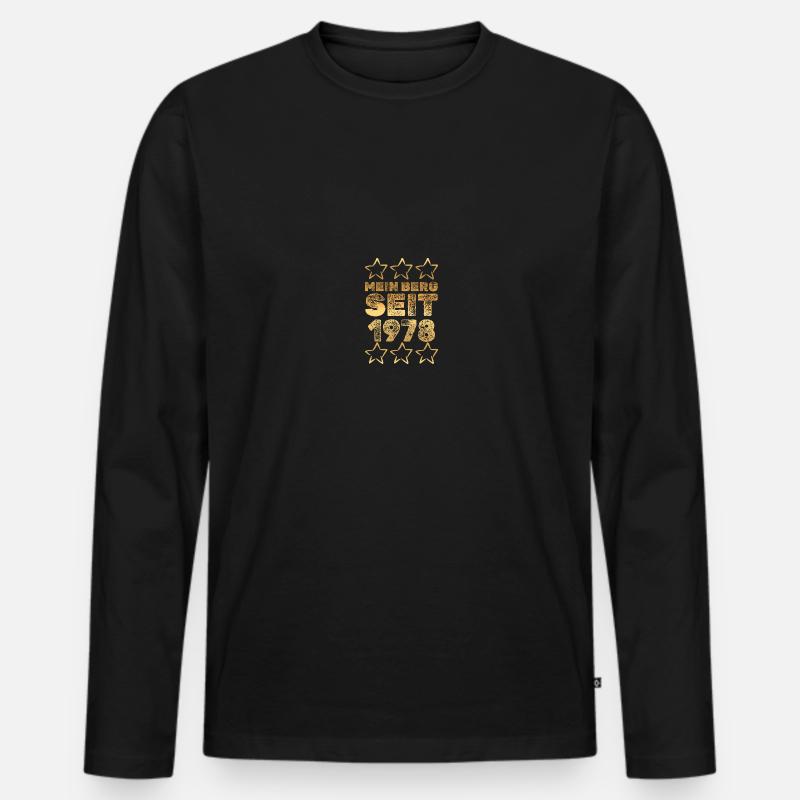 1978 - Männer Premium Bio Langarmshirt - Schwarz