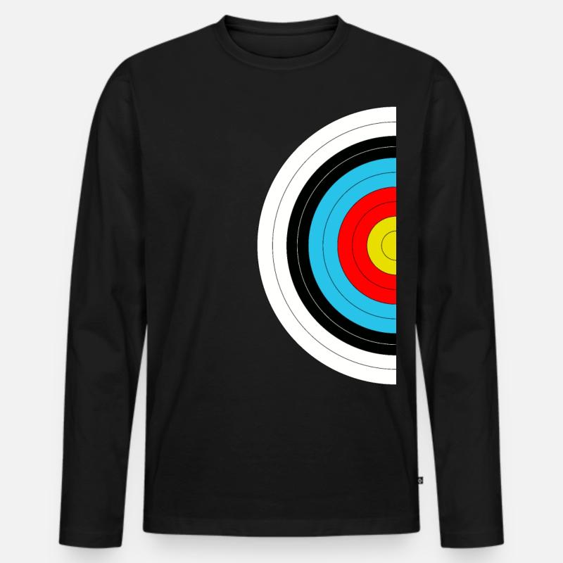 halbe Zielscheibe vom Bogenschießen - Männer Premium Bio Langarmshirt - Schwarz