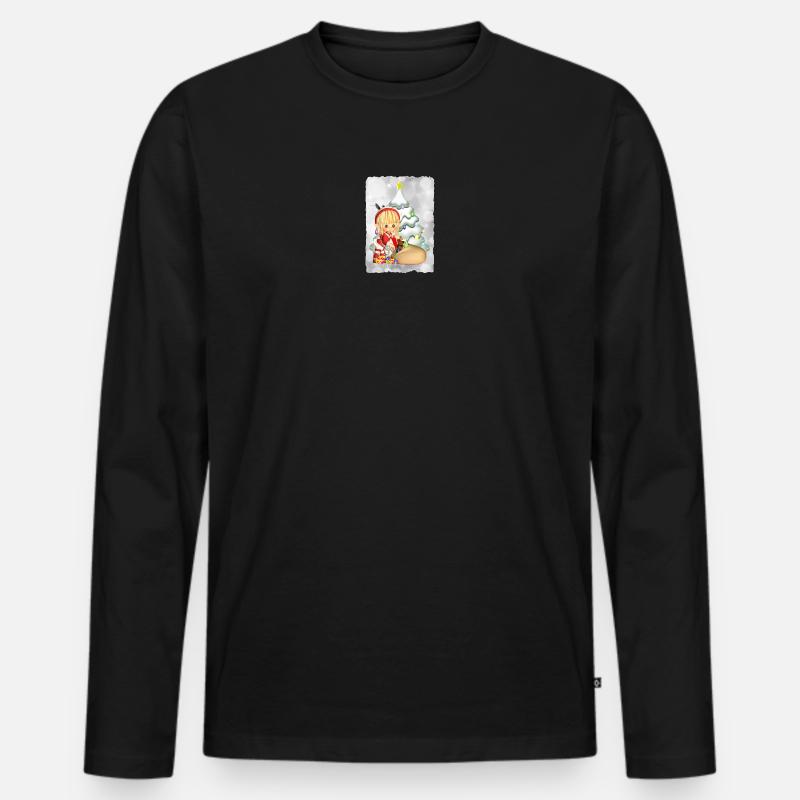 Geschenke Elf - Männer Premium Bio Langarmshirt - Schwarz