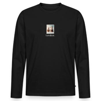 Tower Bridge Londres Rétro Photo - T-shirt manches longues Premium bio Homme - noir - Devant - Nico (187cm)