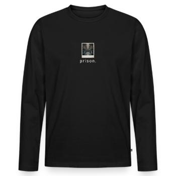 Ambiance de prison rétro Photo - T-shirt manches longues Premium bio Homme - noir - Devant - Nico (187cm)