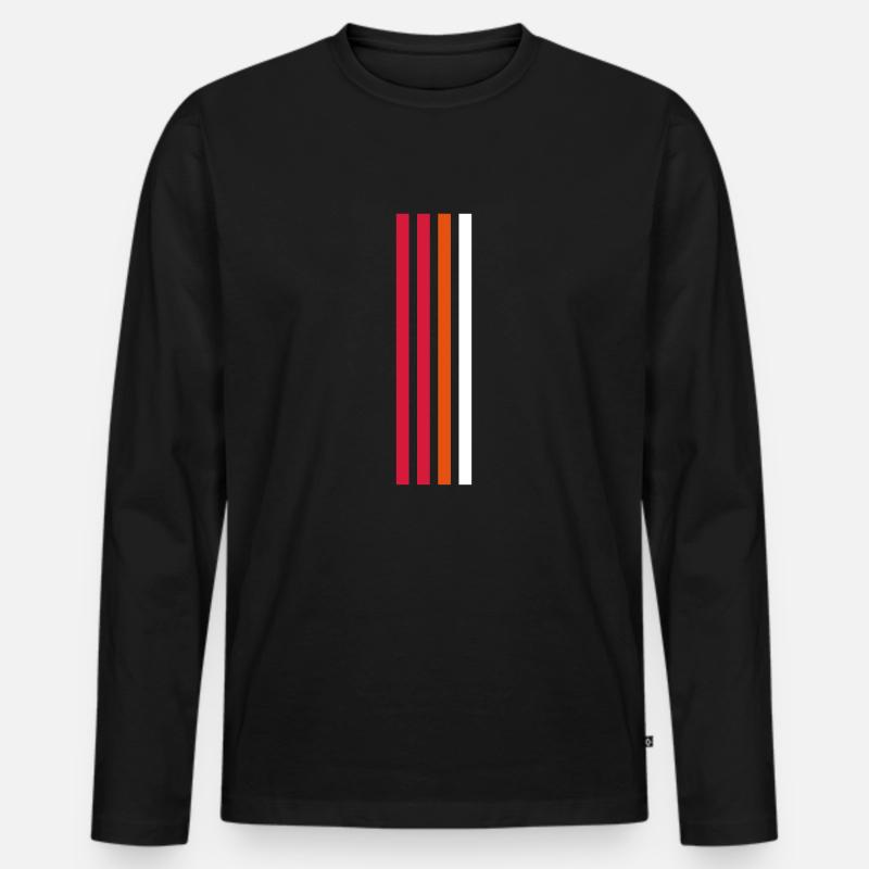 Stripes Design - Männer Premium Bio Langarmshirt - Schwarz