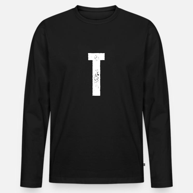 T - Männer Premium Bio Langarmshirt - Schwarz