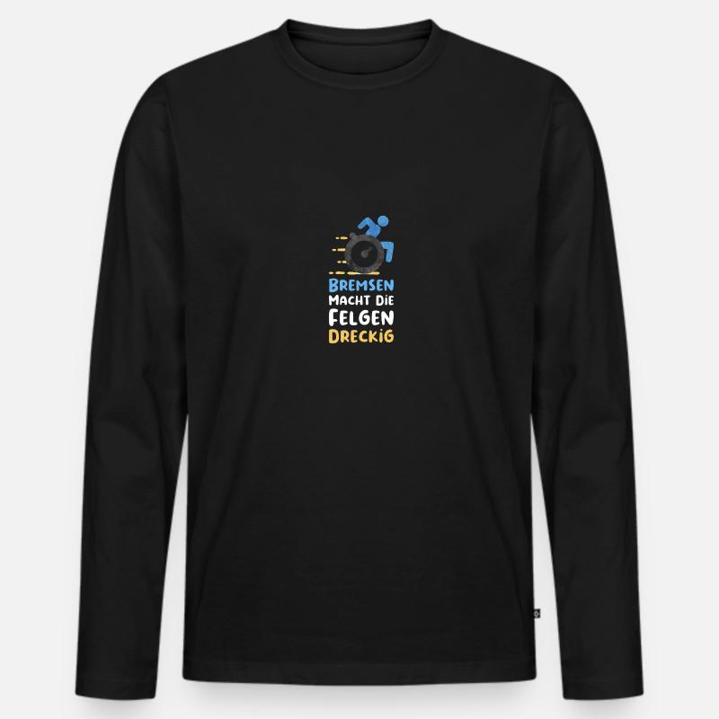 Rollstuhl Behinderung Handicap Rollstuhlfahrer - Männer Premium Bio Langarmshirt - Schwarz