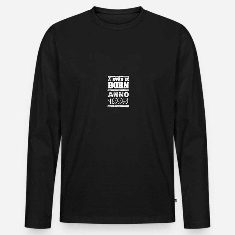 1995 - Männer Premium Bio Langarmshirt - Schwarz