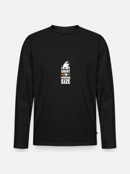 Penguin Humor Funny Gift - Men's Premium Organic Long Sleeve Shirt - black