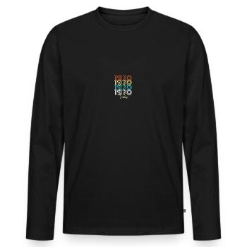 1970 vintage birthday year of birth gift idea - Men's Premium Organic Long Sleeve Shirt - black - Front - Nico (187cm)