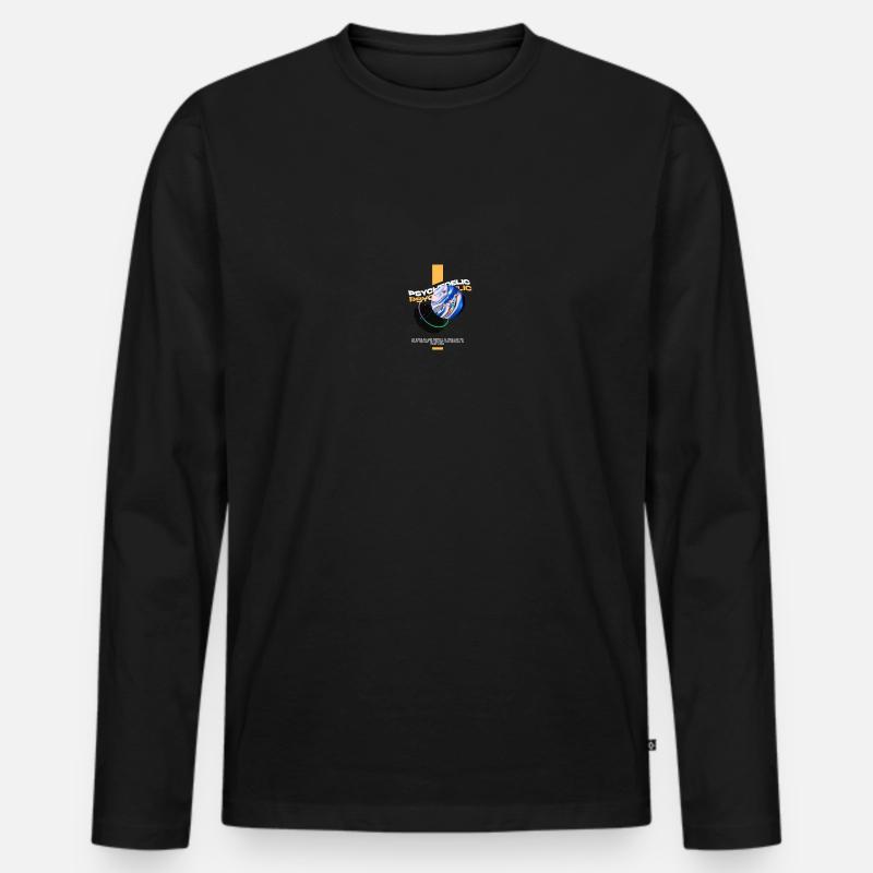 Psychedelic Universe - Männer Premium Bio Langarmshirt - Schwarz