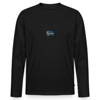ICH BIN DER MOTOR Anti E-Bike Fahrrad Fahrer Biker - Männer Premium Bio Langarmshirt - Schwarz - Vorne - Nico (187cm)