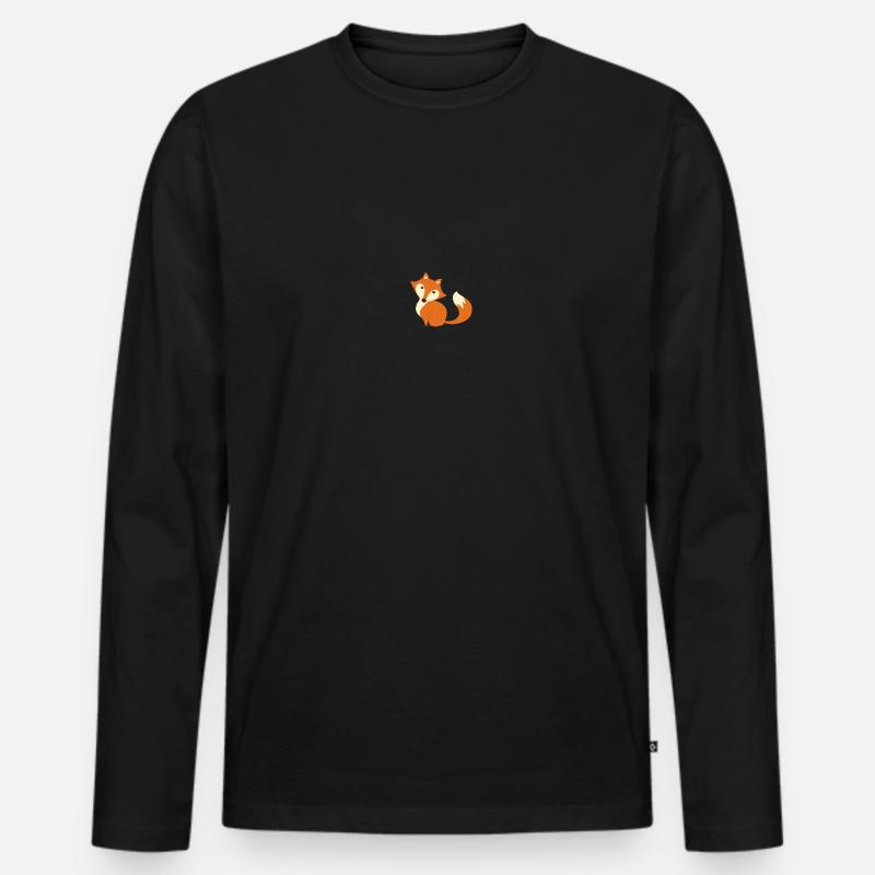 Fuchs - Männer Premium Bio Langarmshirt - Schwarz