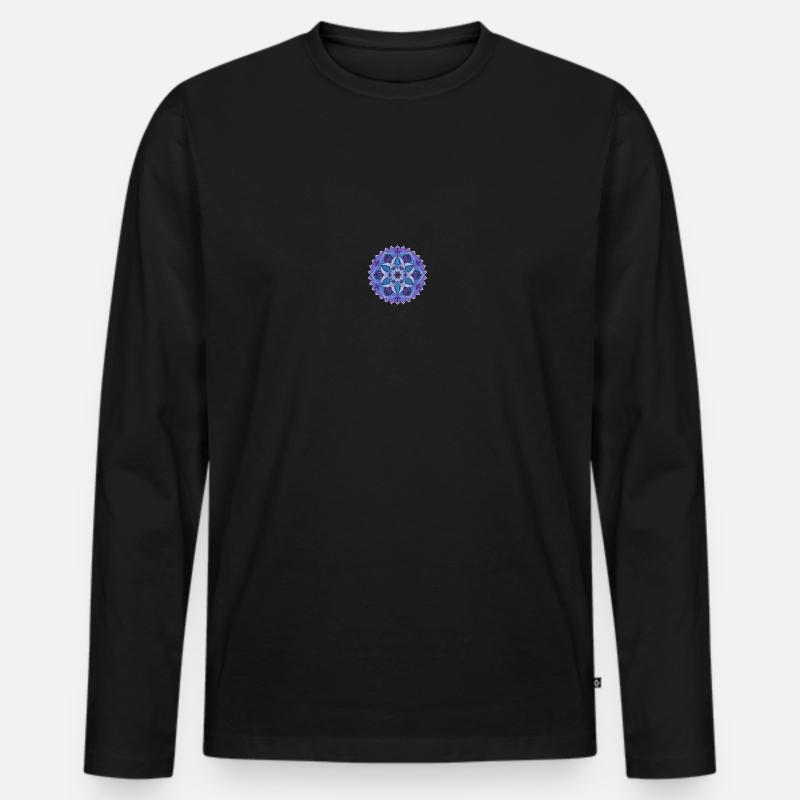 Mandala - Männer Premium Bio Langarmshirt - Schwarz