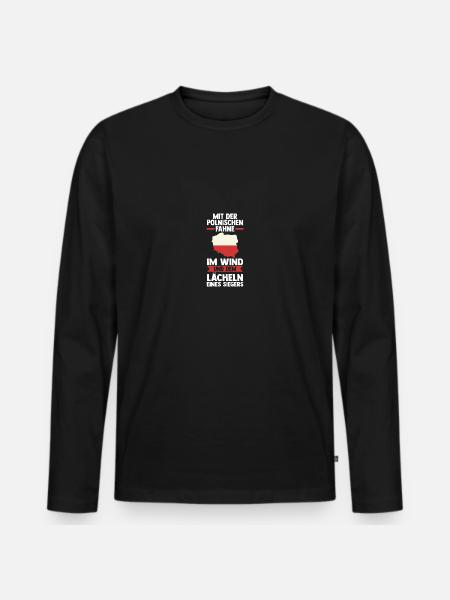 Pole Polnisch Polen - Männer Premium Bio Langarmshirt - Schwarz