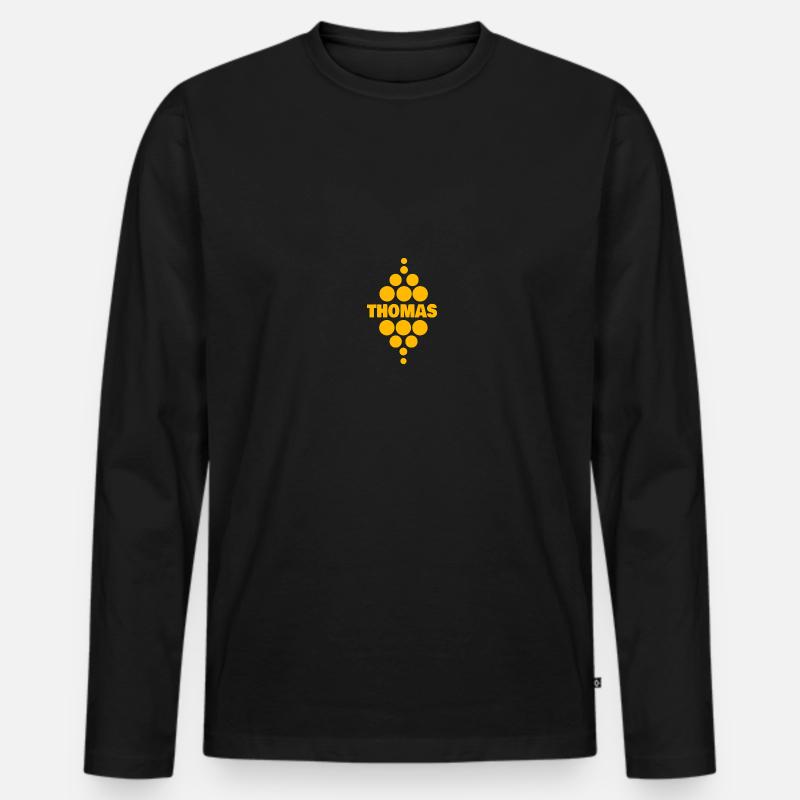 Thomas als Thomas - Männer Premium Bio Langarmshirt - Schwarz