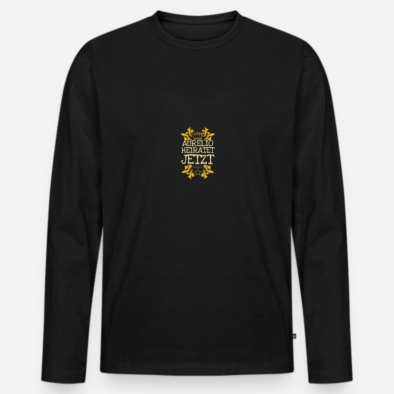 Bachelor Aurelio - Männer Premium Bio Langarmshirt - Schwarz
