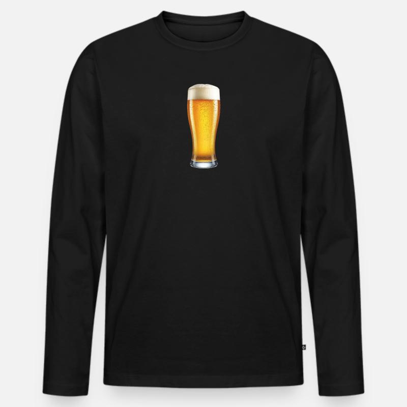 Craftbier Glasdesign Bierglas Bier - Männer Premium Bio Langarmshirt - Schwarz