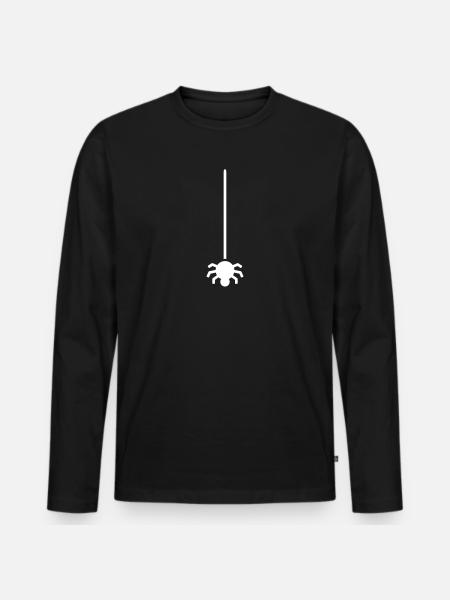Hanging spider - Men's Premium Organic Long Sleeve Shirt - black