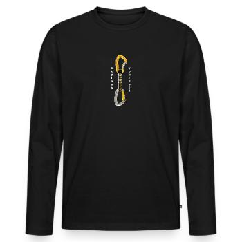 alpinist climb alpine carabiner climbing rope - Men's Premium Organic Long Sleeve Shirt - black - Front - Nico (187cm)