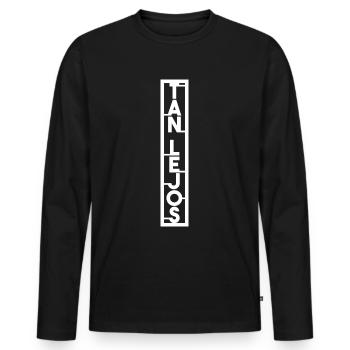 Tan Lejos (So Far) - Inspired by Décima Víctima - Men's Premium Organic Long Sleeve Shirt - black - Front - Nico (187cm)