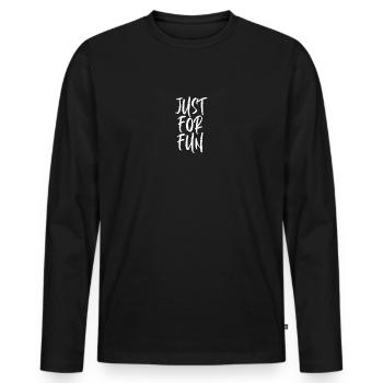 just for fun juste pour plaisir plaisir - T-shirt manches longues Premium bio Homme - noir - Devant - Nico (187cm)