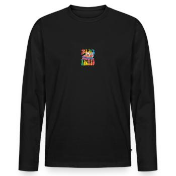 70er 70er 70er Vintage - Männer Premium Bio Langarmshirt - Schwarz - Vorne - Nico (187cm)