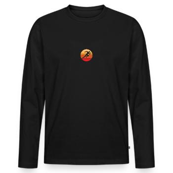 Sprinten - Männer Premium Bio Langarmshirt - Schwarz - Vorne - Nico (187cm)