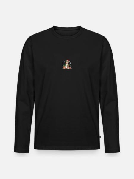 Beagle Christmas - Men's Premium Organic Long Sleeve Shirt - black