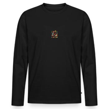 80er 90er Jahre Das ist mein 80er Jahre Kostüm - Männer Premium Bio Langarmshirt - Schwarz - Vorne - Nico (187cm)